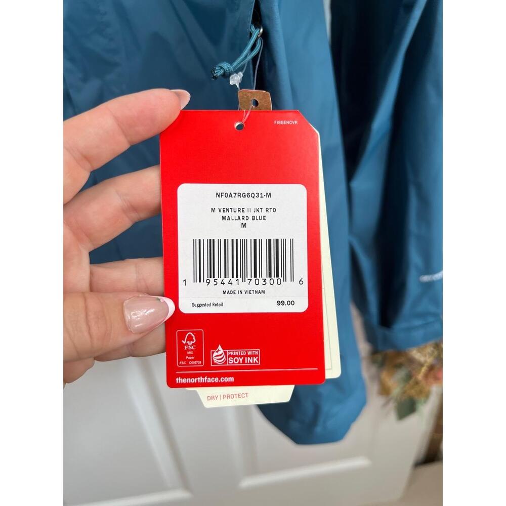 The North Face Jacket Mens Size M Blue DryVent Hooded Water Resistant - Picture 9 of 12